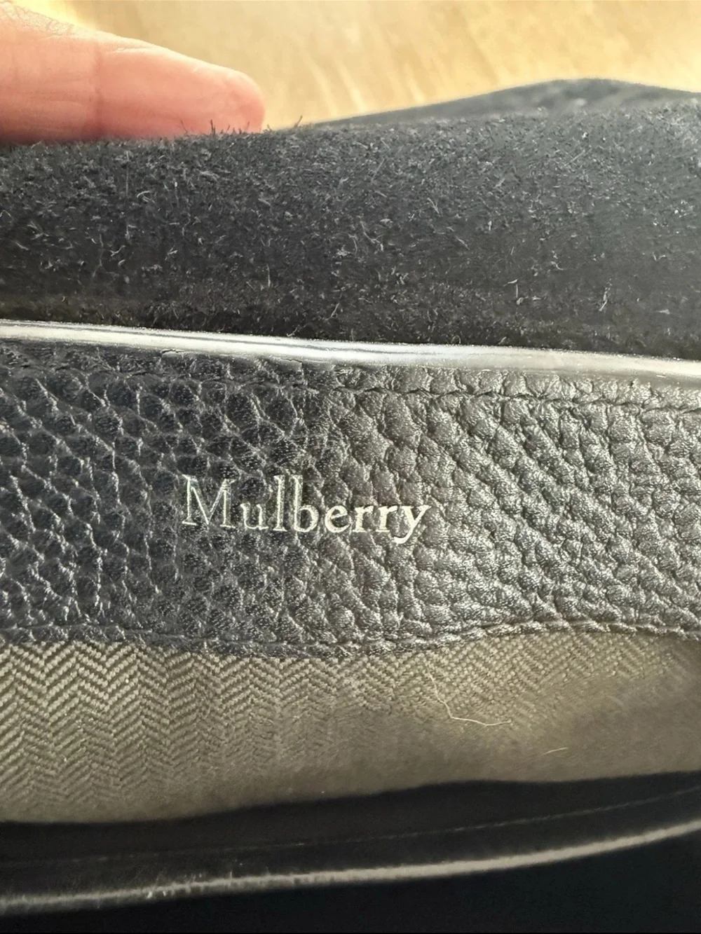 Mulberry Black Pebbled Leather Backpack with Buckle Flap